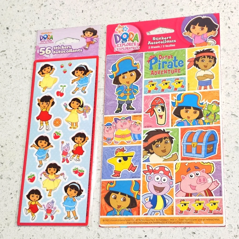Dora the Explorer Sticker Lot 7 Sealed Packages Stickers Home School Play New